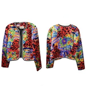 Vintage 80's Nah Nah Collections by Jonathan Tait Bold Color  Cropped Jacket 12